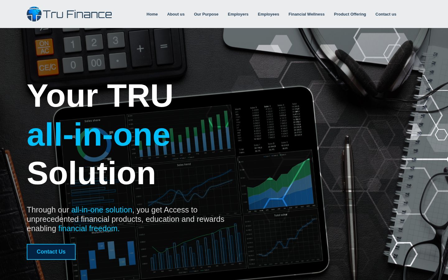 Tru Finance website homepage