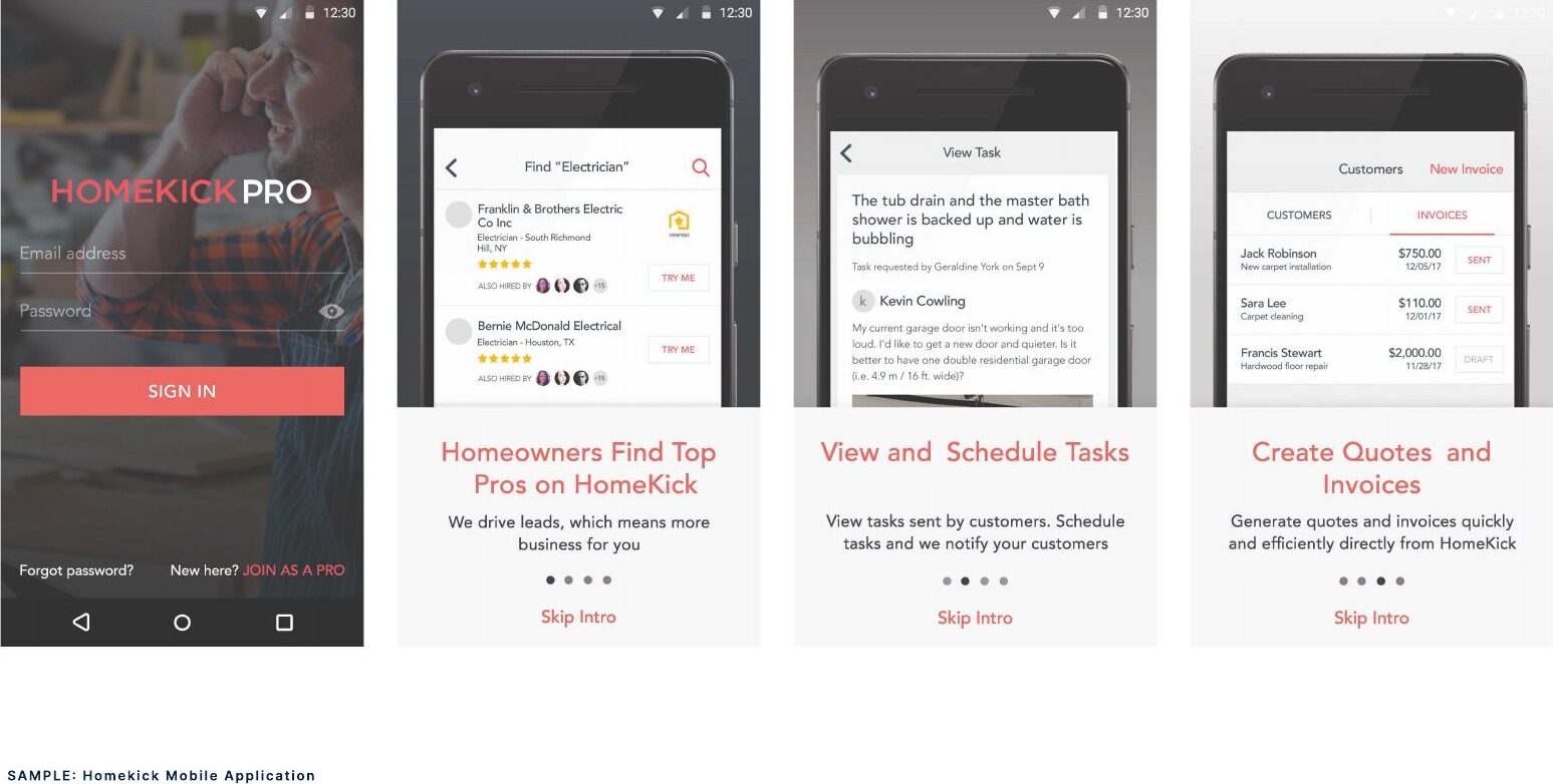 HomeKick Pro website homepage